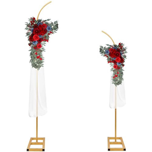 HeyMate Metal Arch Backdrop Stand, Gold Curved Top Wedding Arch Set of 2 (7.5FT/6.2FT) Wedding Arches Frames for Ceremony, Baby Shower,Birthday Party, Anniversary Graduation Decorations | Amazon (US)