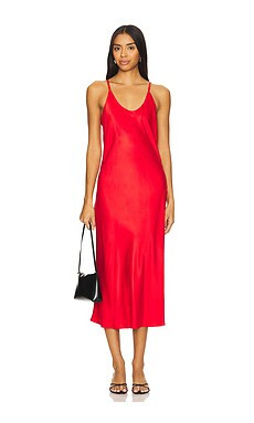 LUNYA Washable Silk Bias Slip Dress in Pure Carmine from Revolve.com | Revolve Clothing (Global)