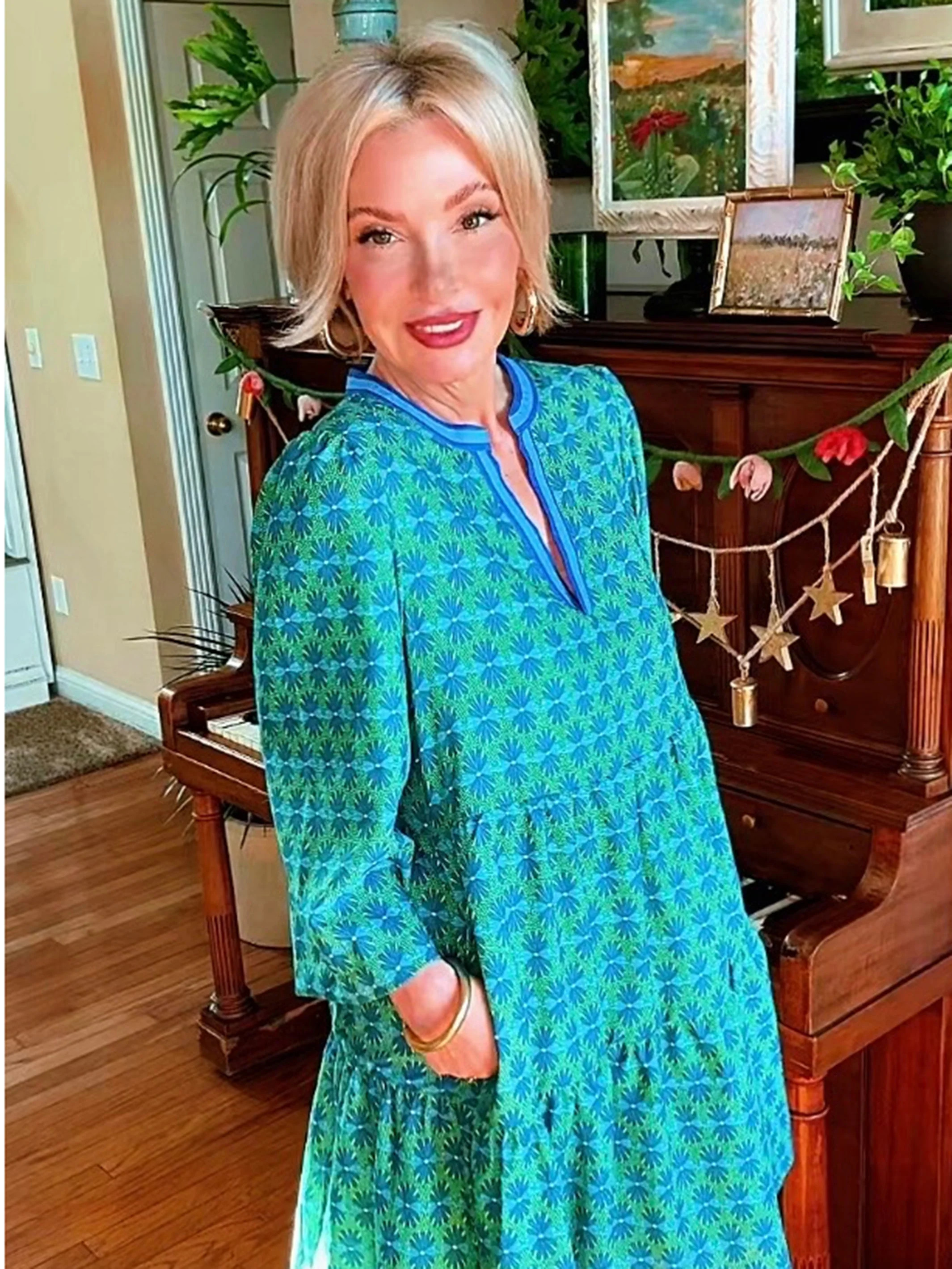 Cooper Dress | Daisy Chain Green | Mary Square