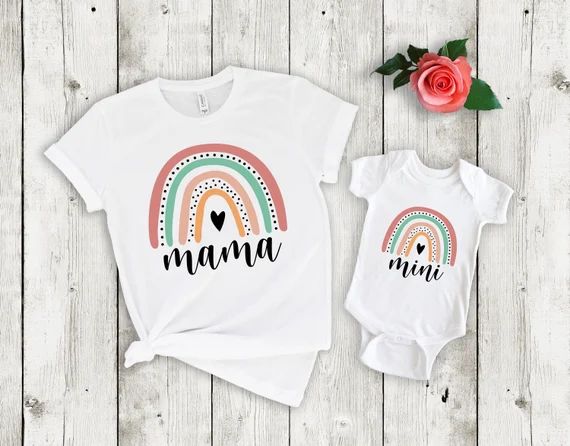 Mama and Mini Shirts Rainbow Mama Shirt Rainbow Mini Shirt | Etsy | Etsy (US)