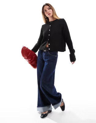 Cotton On crew neck cardigan in black | ASOS (Global)