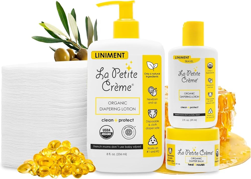 La Petite Creme Premium French Diapering Gift Set: Includes Organic Diapering Lotion (8 oz), Trav... | Amazon (US)