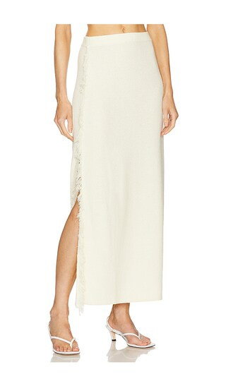 Canton Fringe Knit Skirt in Stucco | Revolve Clothing (Global)