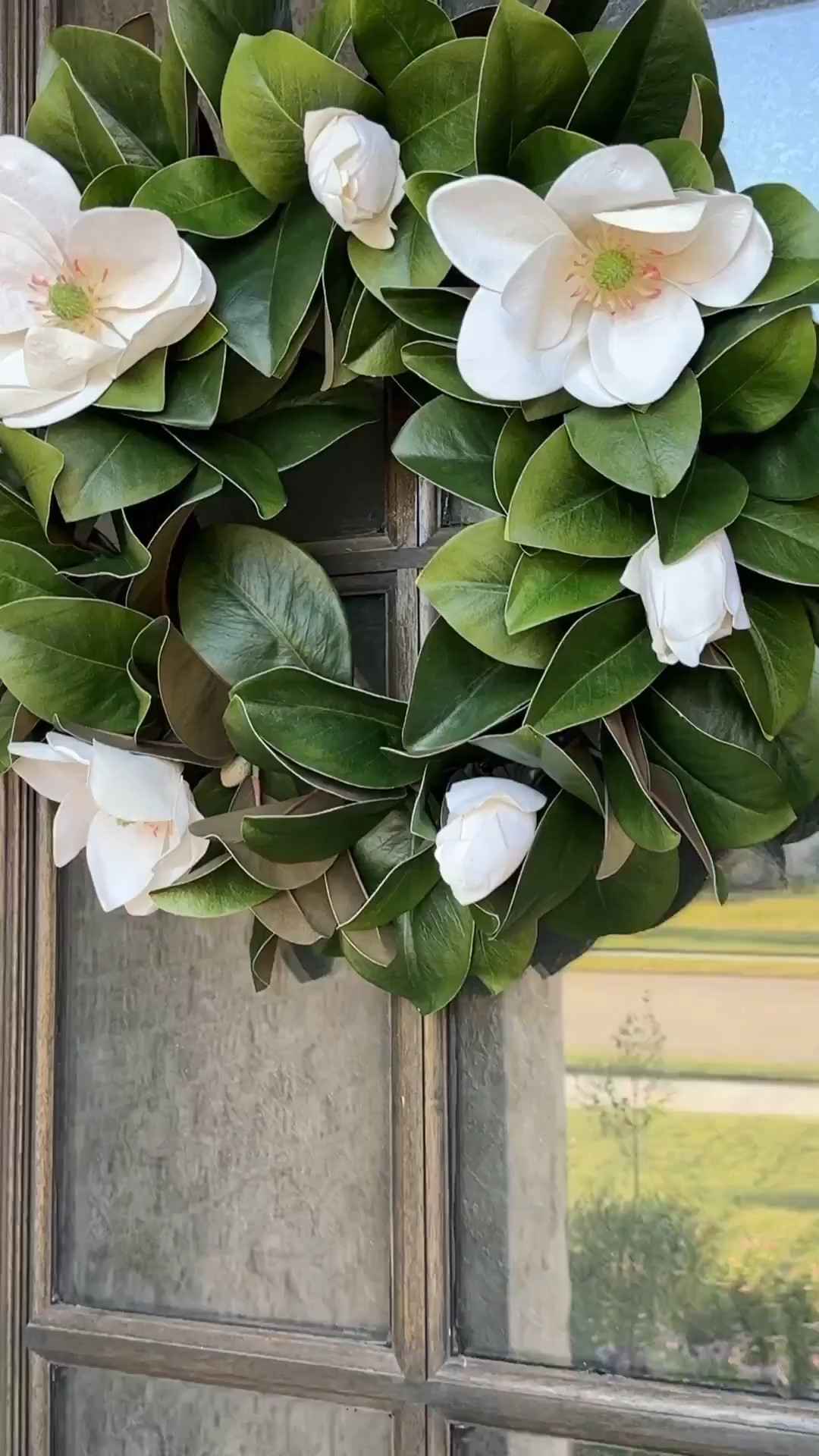 Fall magnolia wreath, front porch decor