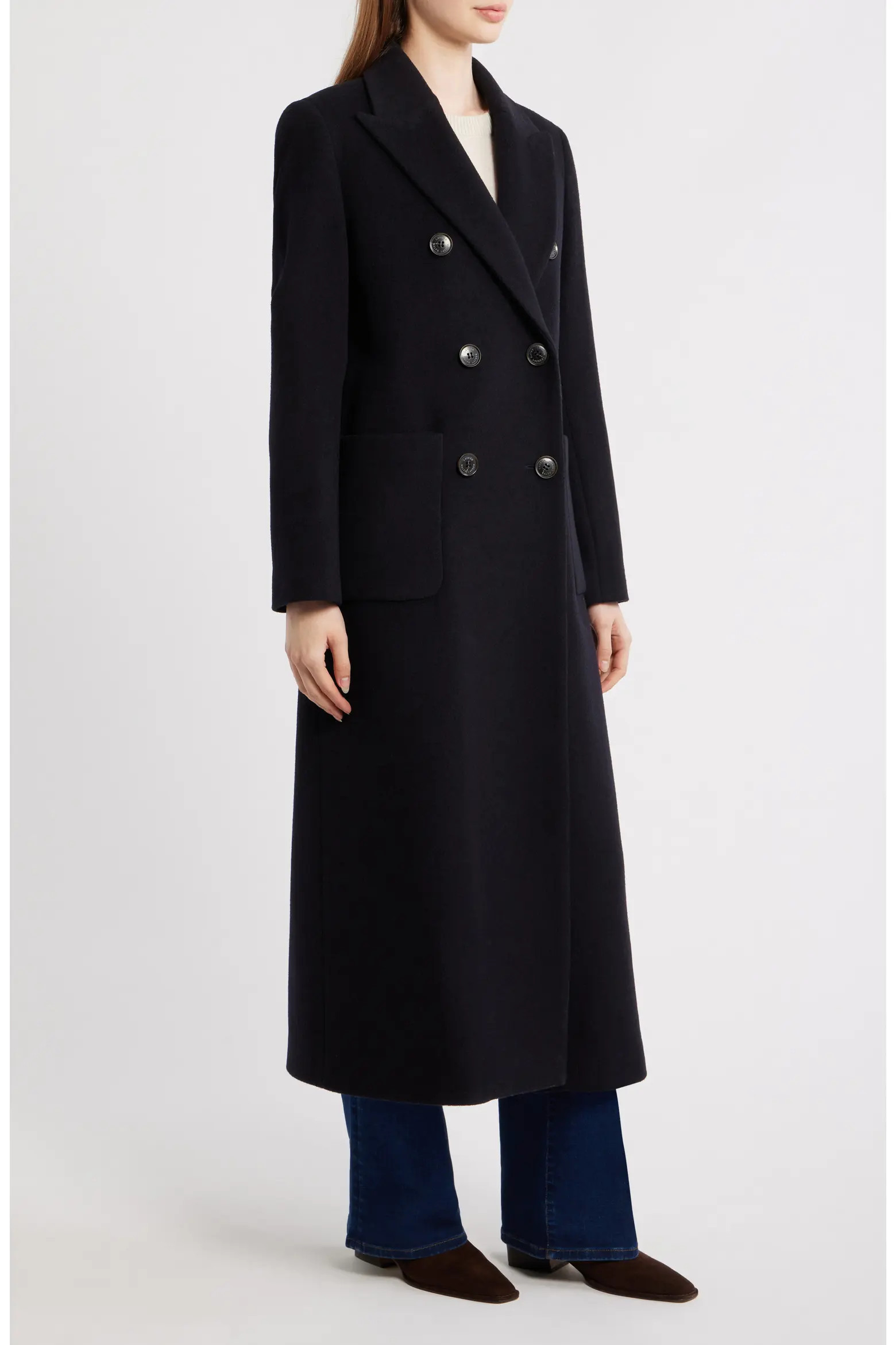 Double Breasted Longline Wool Blend Coat (Women) | Nordstrom | Nordstrom