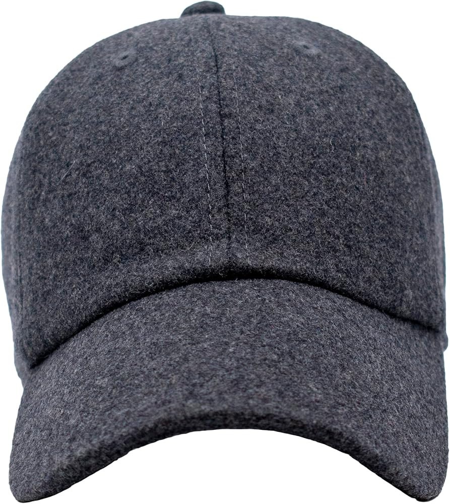 Classic 6-Panel Wool Blend Baseball Unisex Cap with Adjustable Brass Buckle | Amazon (US)