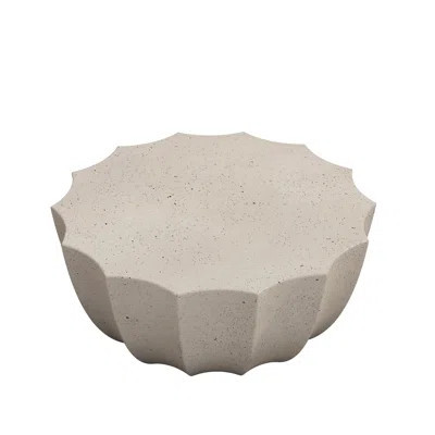 35.43" Modern Outdoor and Indoor Waterproof Coffee Table, Durable MgO Cement Design, Suitable for Terraces, Gardens, Backyards and Living Rooms | Wayfair North America