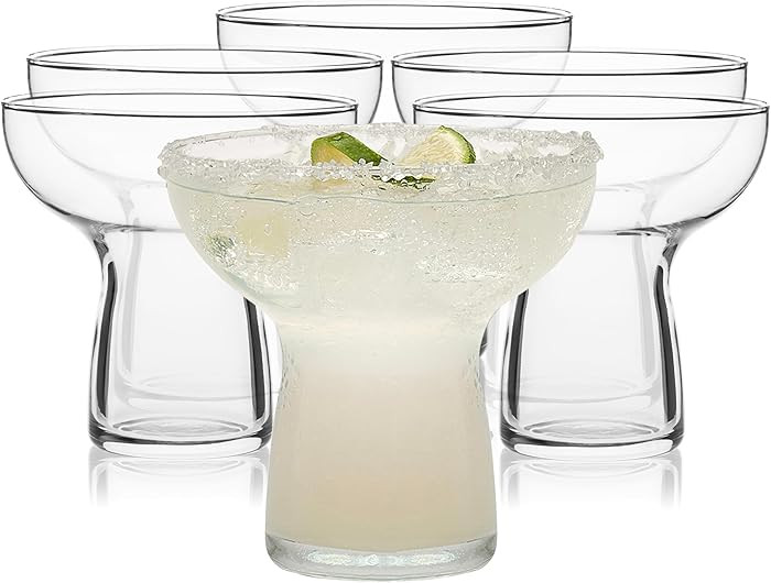 Libbey Stemless Margarita Glasses Set of 6, 10.25 ounces Classic Lightweight Margarita Cups, Fanc... | Amazon (US)
