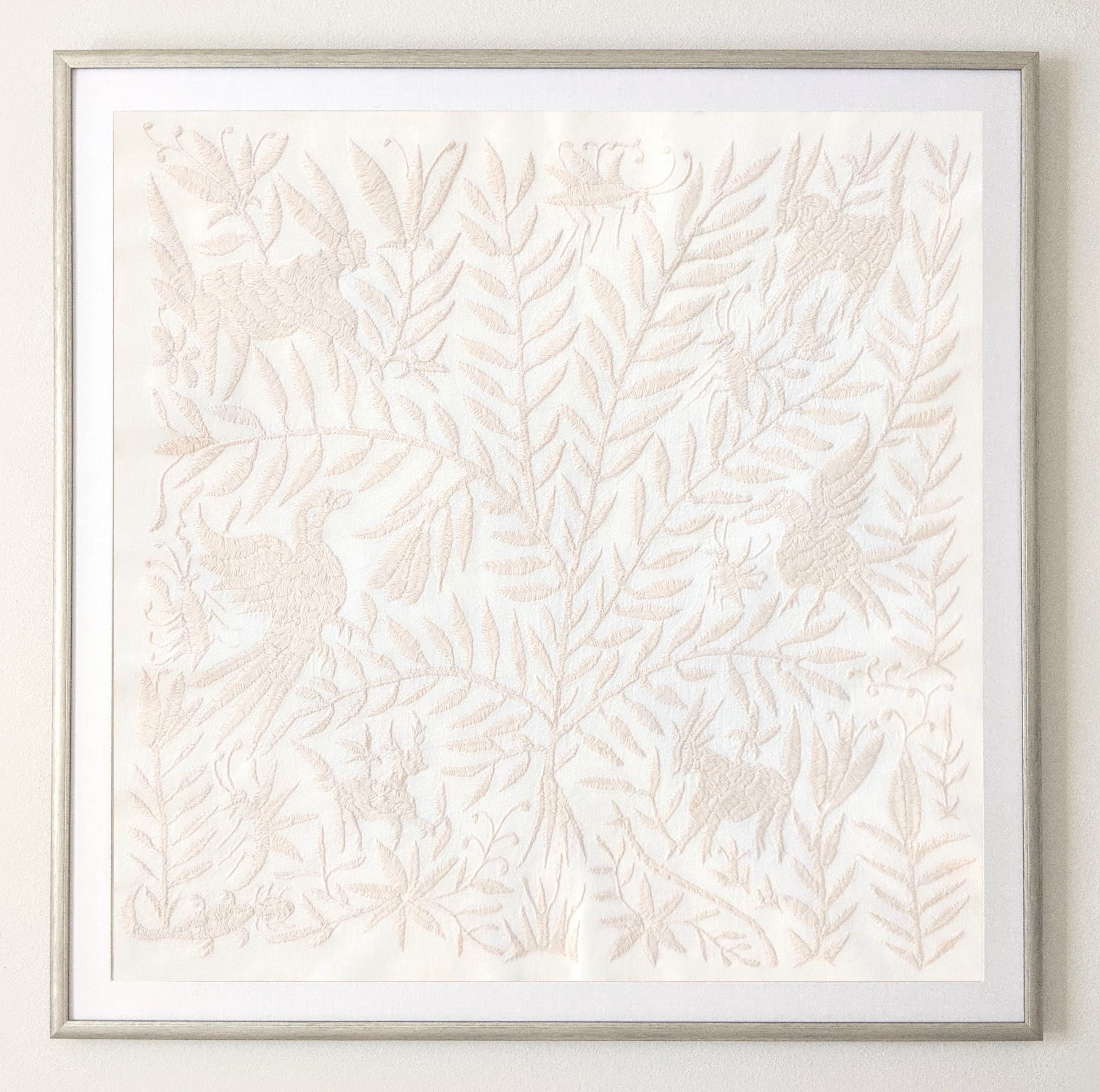Otomi Hand Embroidered Tapestry - Ivory Mexican Art (Unframed) | Etsy (Global)