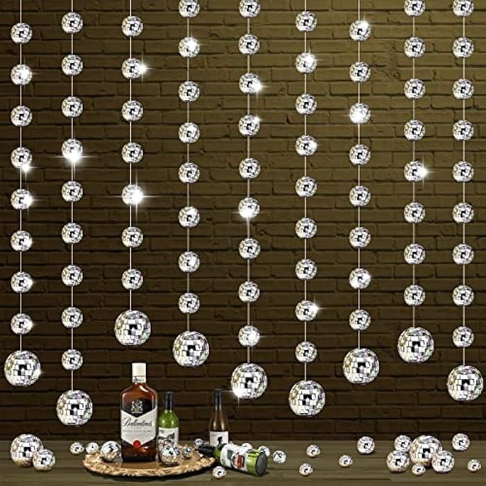 8 Packs Reflective Mini Disco Ball Ornaments Christmas Tree Ornaments Decorations Silver Hanging ... | Amazon (US)