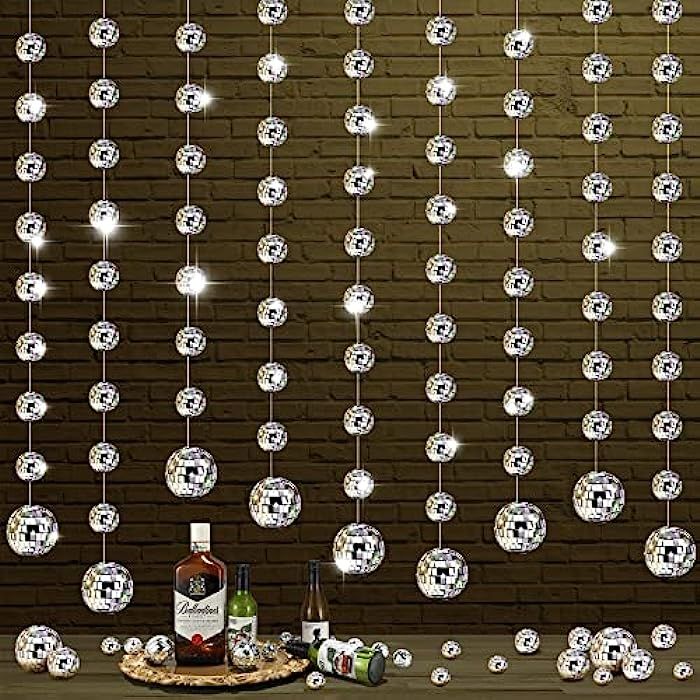 8 Packs Reflective Mini Disco Ball Ornaments Christmas Tree Ornaments Decorations Silver Hanging ... | Amazon (US)