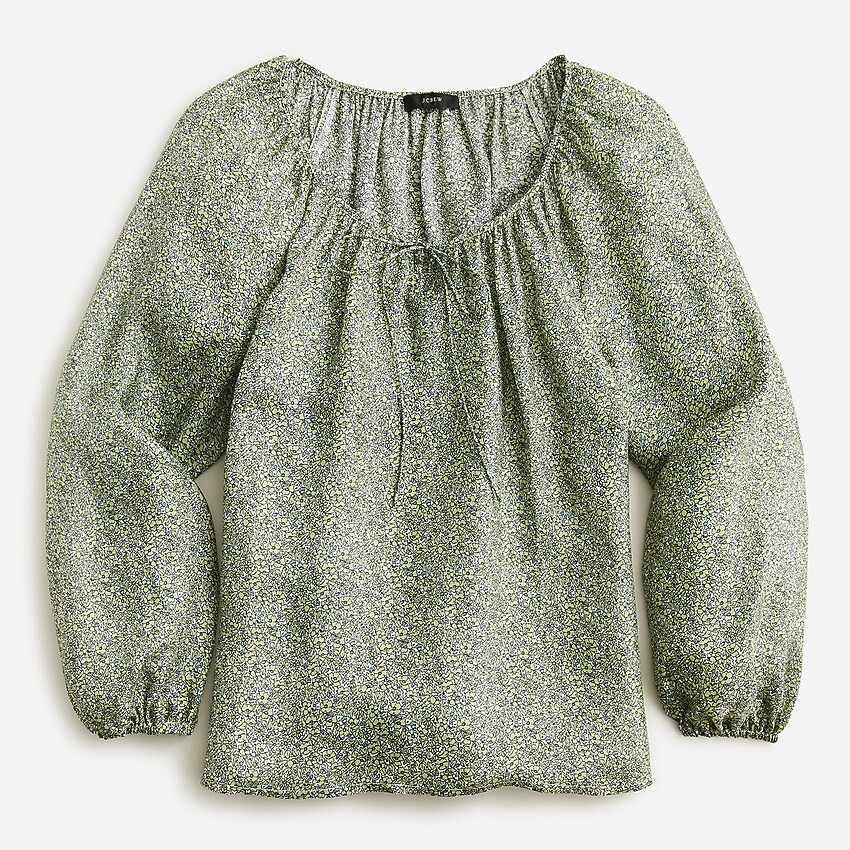 Drapey tie-front top in country floral | J. Crew US