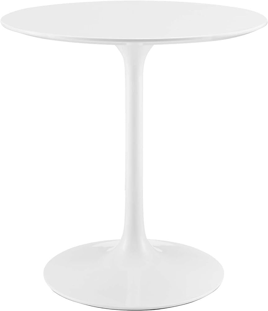 Modway Lippa 28" Mid-Century Modern Bar Table with Round Top and Pedestal Base in White | Amazon (US)