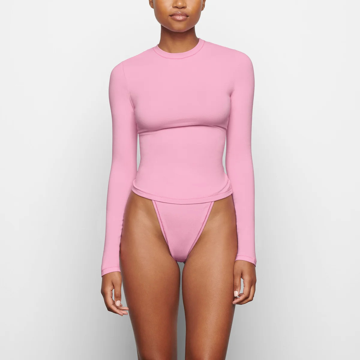 COTTON JERSEY LONG SLEEVE T-SHIRT | SKIMS (US)