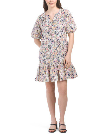 Short Sleeve Floral Embroidered Mini Dress | TJ Maxx