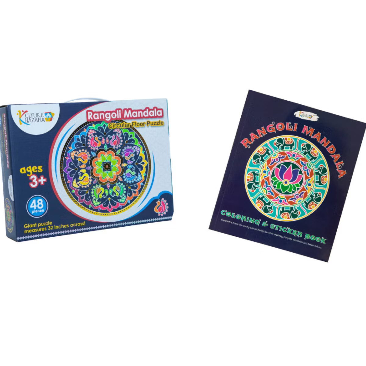 Kulture Khazana Rangoli Mandala Bundle Coloring and Sticker Book with Rangoli Mandala Circular Fl... | Target