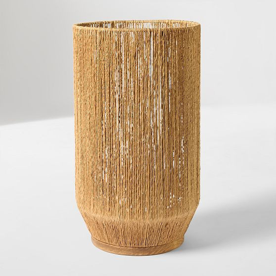 Lena Raffia Lantern, Natural, Large | West Elm (US)