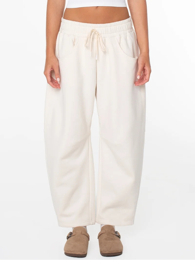 Celebrity Pink Women's and Women's Plus Fleece Barrel Sweatpant, Sizes XS-4X | Walmart (US)