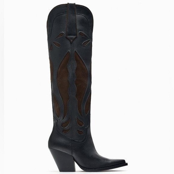 NWOT ZARA Suede Cowboy Boots - Price Firm | Poshmark