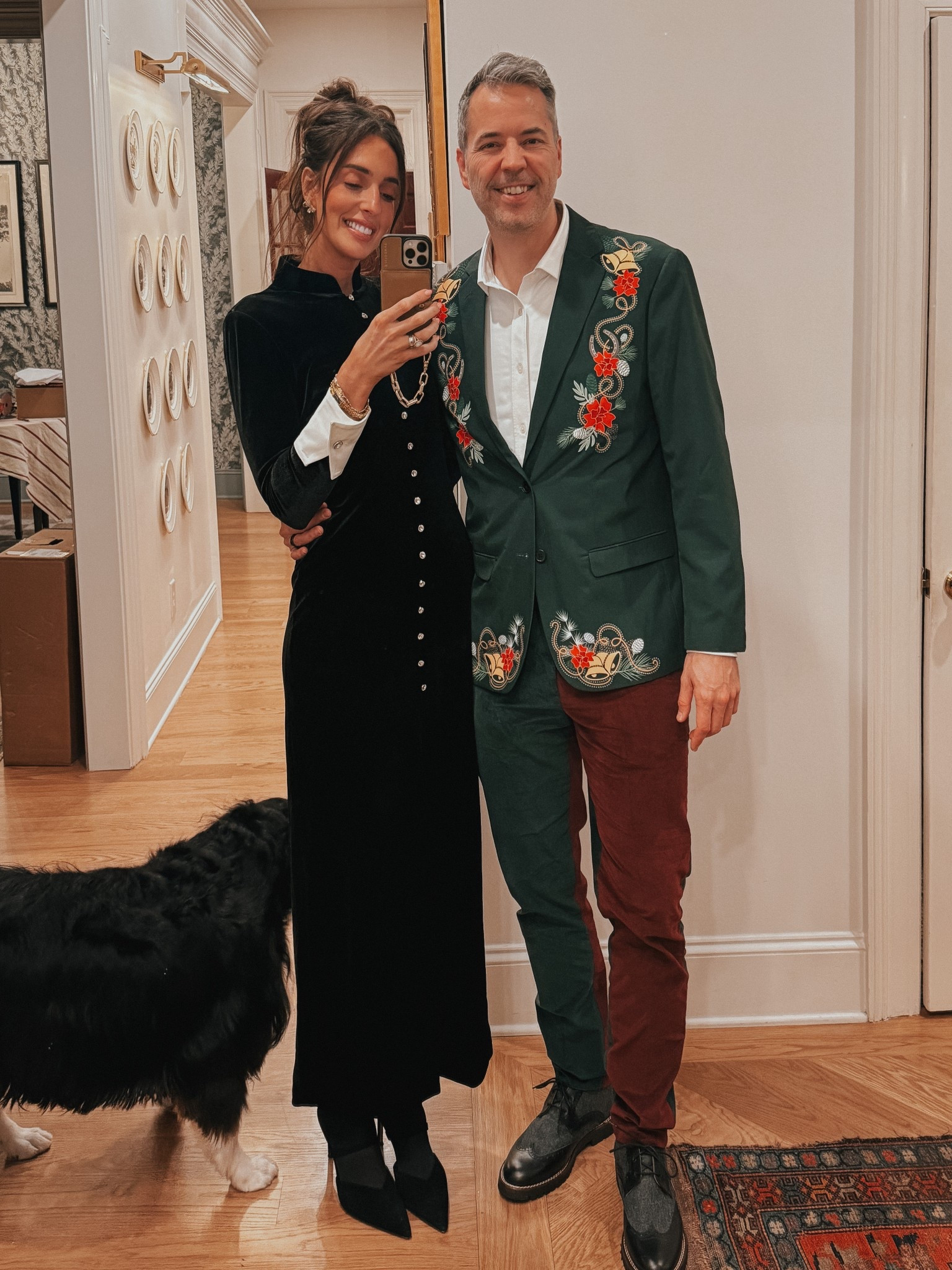 Our Christmas party outfits!