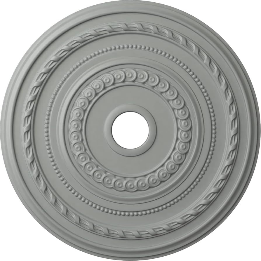 Ekena Millwork CM25CO Cole Ceiling Medallion, 25 3/8"OD x 3 3/8"ID x 1 3/8"P, Factory Primed | Amazon (US)