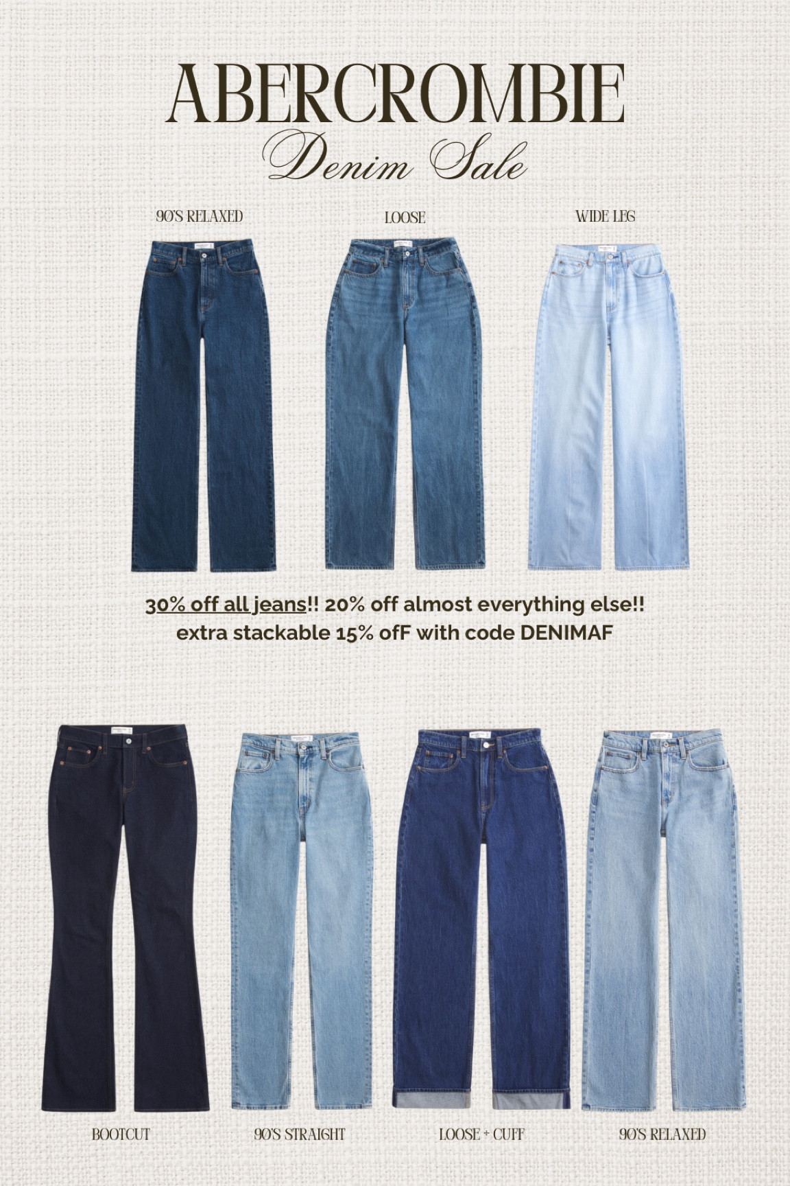 #abercrombiepartner hugeeee denim sale at @abercrombie! take 30% off denim, 20% off almost everything else, and an extra 15% with stackable code DENIMAF 🫶🏼 
I’m 5’7” and I wear a size 25 regular length in Abercrombie jeans! I got a couple of these in the “long” length so that I can cut off for a raw hem and wear with heels, but usually a regular length is just fine for me! 

I get ALL of my Abercrombie jeans in their “curve love” fit, which adds an extra 2” to the hip & thigh area while still keeping the waist measurement the same. This helps if you have trouble with gapping around the waist if you’re more curvy or have a booty! All of their jeans also come in the regular fit too though, which is more of a straight cut from the waist down to the hips. I hope this helps!! Let me know if you have questions!! 

#LTKMostLoved #LTKSaleAlert #LTKStyleTip