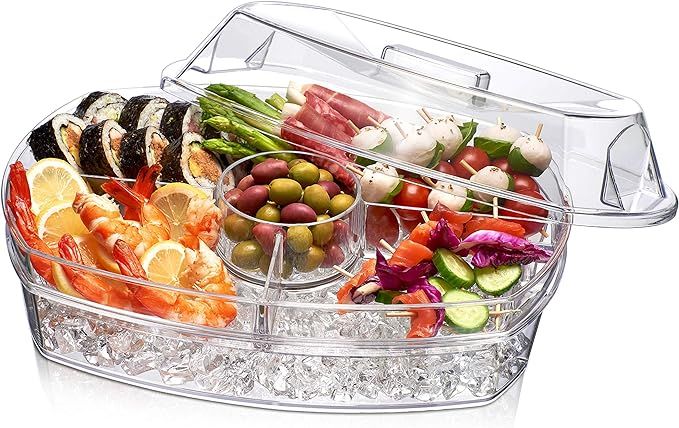 Prodyne Ice Party Platter, 15 1/2" x 11" x 6", Clear | Amazon (US)