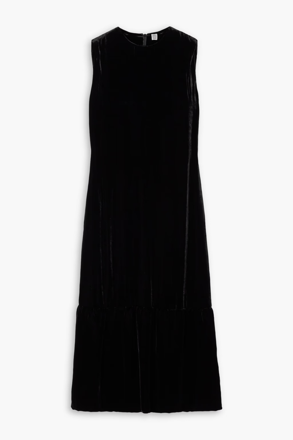 Ruffled velvet midi dress | The Outnet (UK and Europe)
