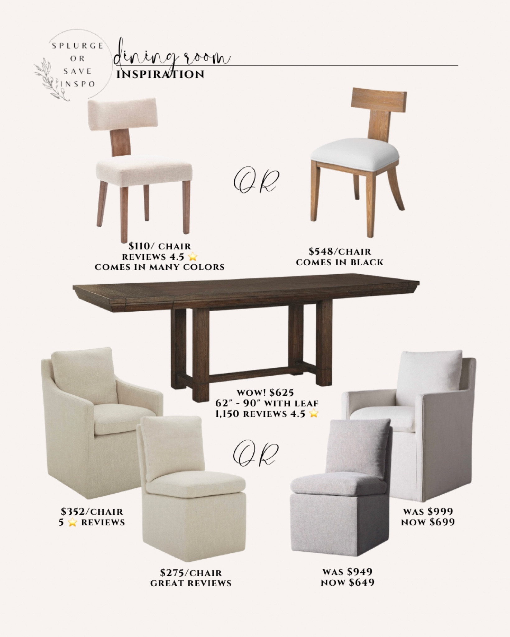 Stone and 2024 beam dining chairs