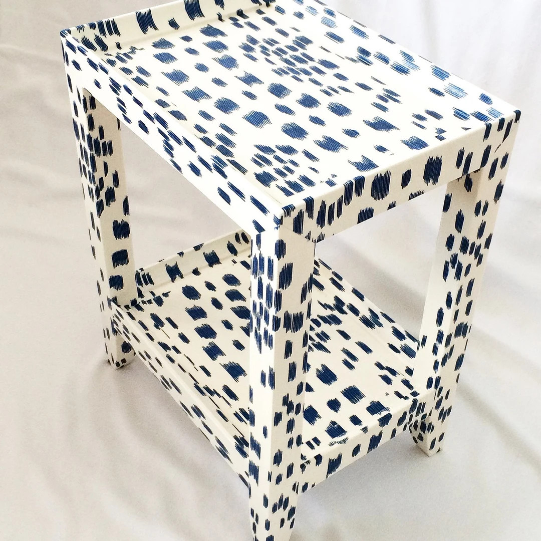 Karl Springer Style Table Covered in Les Touches Fabric Custom Made to Order - Etsy | Etsy (US)