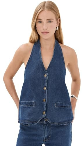 Lioness Women's Hills Halter Vest, Dark Denim, Blue, XXS | Amazon (US)