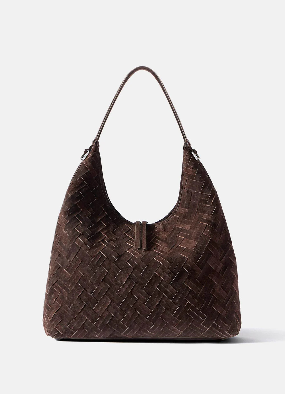 May Brown Woven Suede Shoulder Bag | Mint Velvet