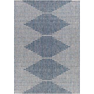 Peroti Navy 2 ft. x 2 ft. 11 in. Indoor/Outdoor Area Rug | The Home Depot