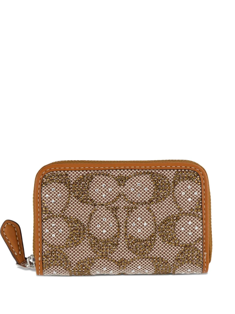 Coach crystal-embellished jacquard cardholder - Neutrals | Farfetch Global
