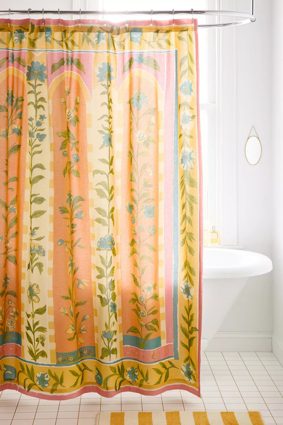 Aria Folk Floral Patterned Shower Curtain | Urban Outfitters (US and RoW)
