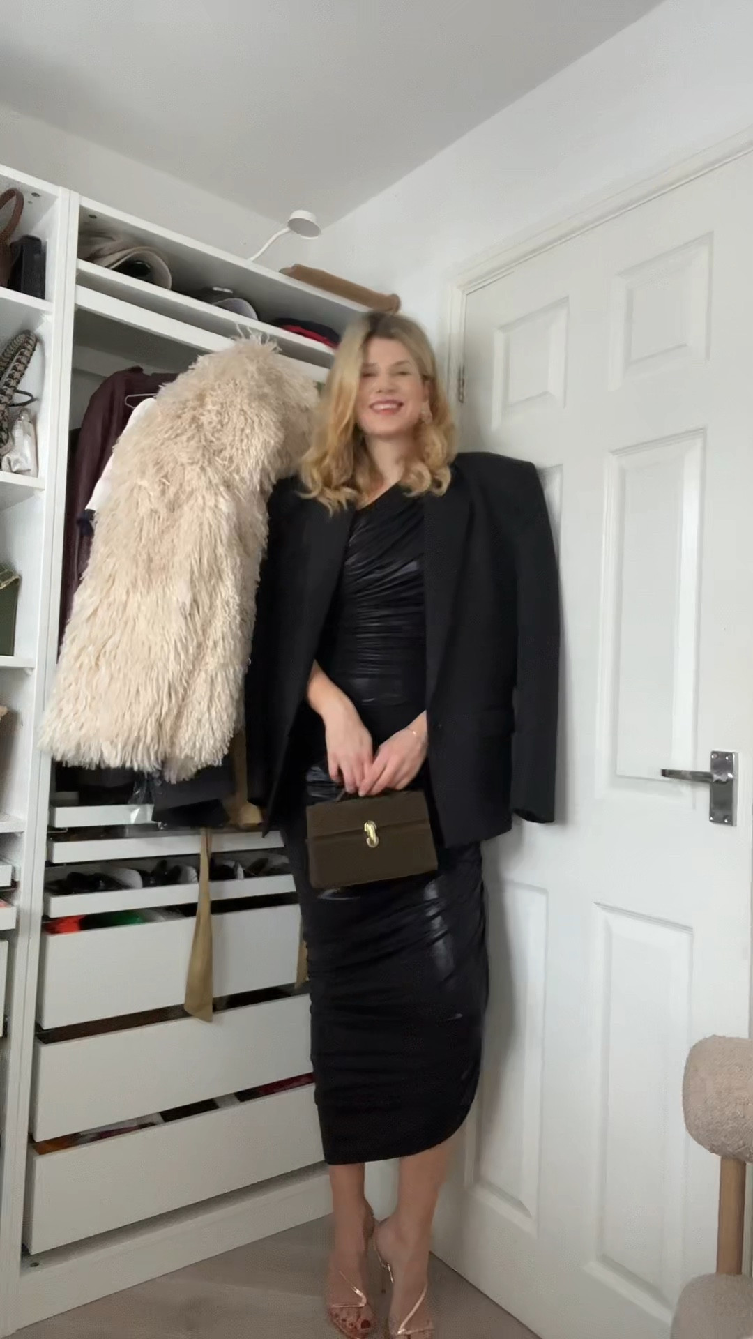 Christmas party outfit, Christmas outfit, chic dress, Christmas party dress, maxi dress, savette bag, crystal earrings #LTKCyberWeek 

#LTKuk #LTKluxury