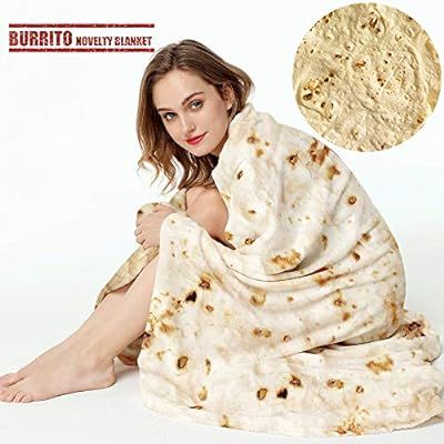 Burrito Tortilla Human Blanket, LetsFunny Burrito Wrap Novelty Blanket Tortilla Towel for Adults/... | Amazon (US)