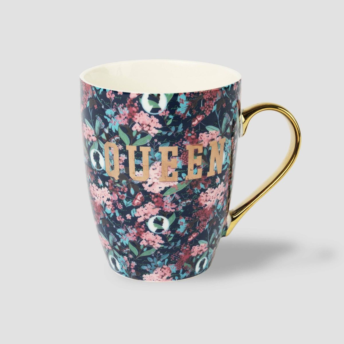 Bridgerton Izzy & Liv 11oz Ceramic Floral Mug Forest Green | Target