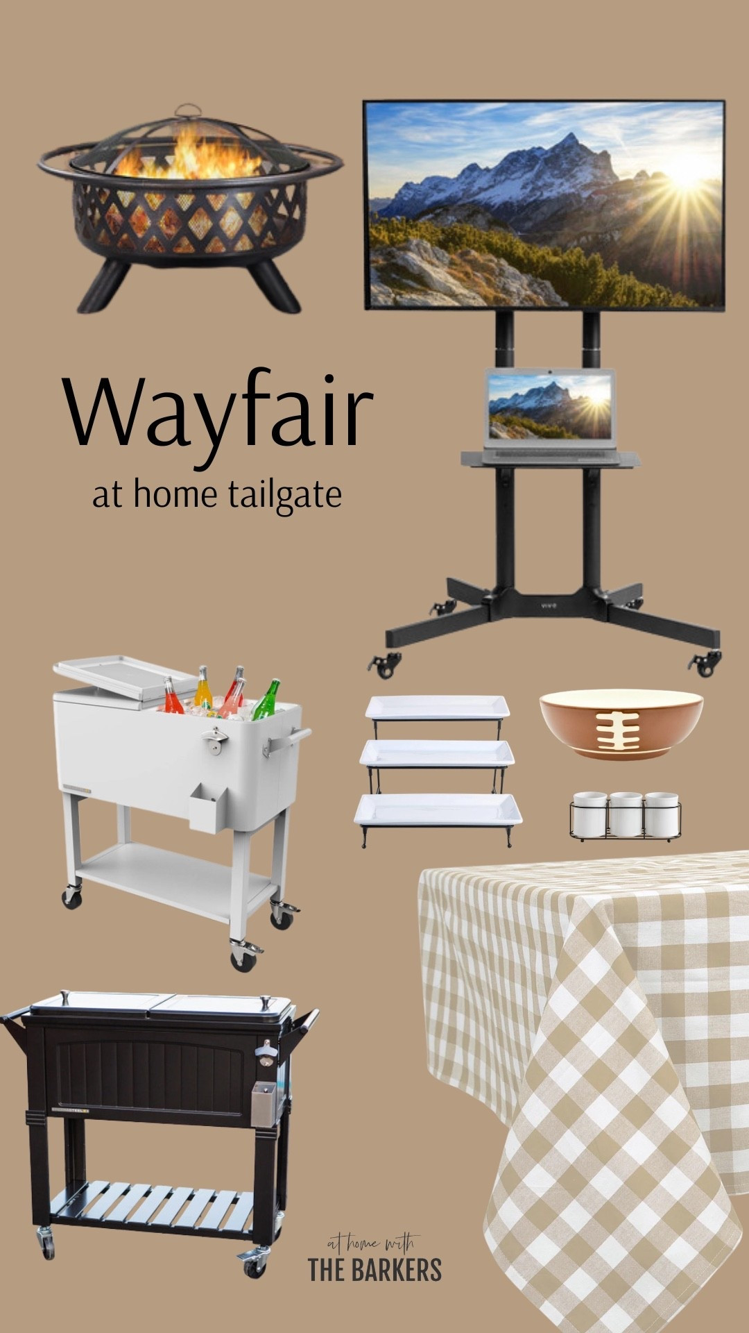 #ad We’re getting ready for all of our at home tailgating and this mobile tv cart from @Wayfair is the new MVP. Every weekend for years Ray was popping up a portable table for the extra TV and I just couldn’t take that look any longer. #wayfair #wayfairpartner