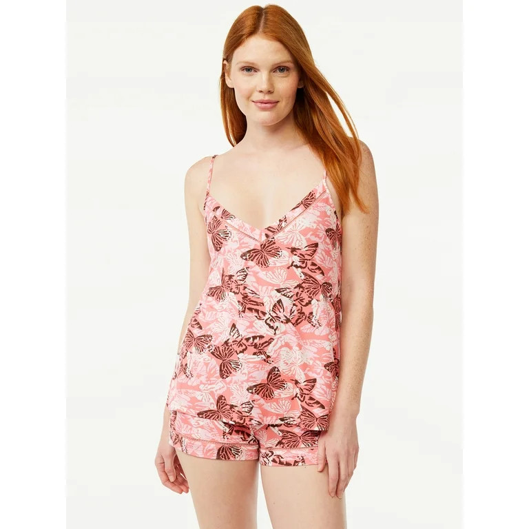 Joyspun Women's Knit Camisole and Shorts Sleep Set, 2-Piece, Sizes S to 3X | Walmart (US)