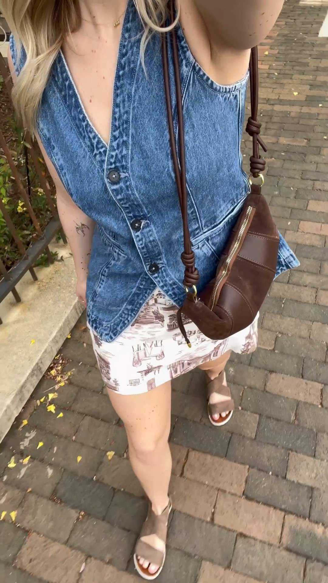 Spring outfit, spring fashion, denim vest, skort, spring outfit inspo, neutral outfit, casual style, comfy style, trucker hat 

#LTKFindsUnder50 #LTKSeasonal #LTKFindsUnder100