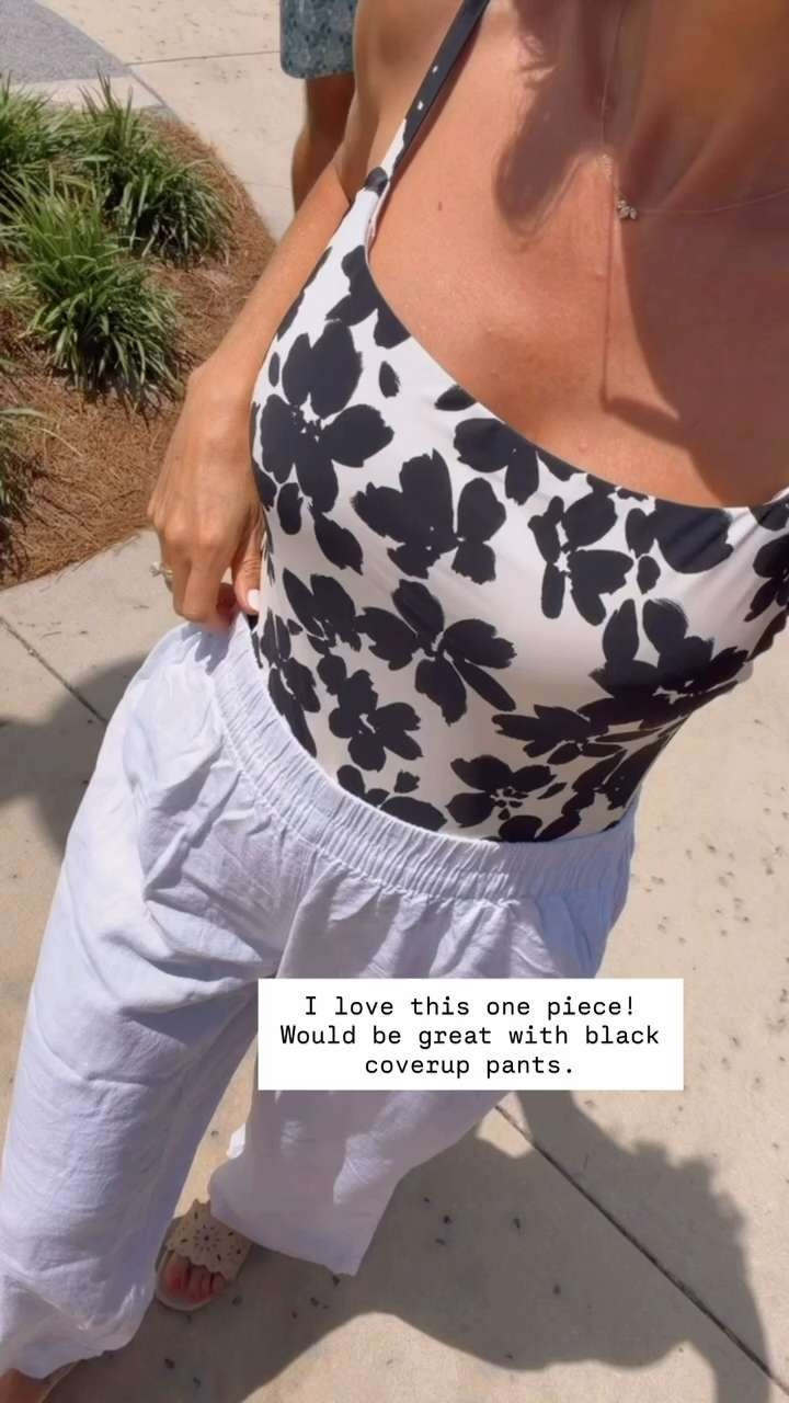 Another good one piece from Target I've been loving this year! I think it would be so cute styled with black linen pants as a cover up! Wearing M in swimsuit!

Loverly Grey, swimsuit, cover up, linen pants, vacation looks, resort wear, beach outfit 

 #LTKSeasonal #LTKSwim