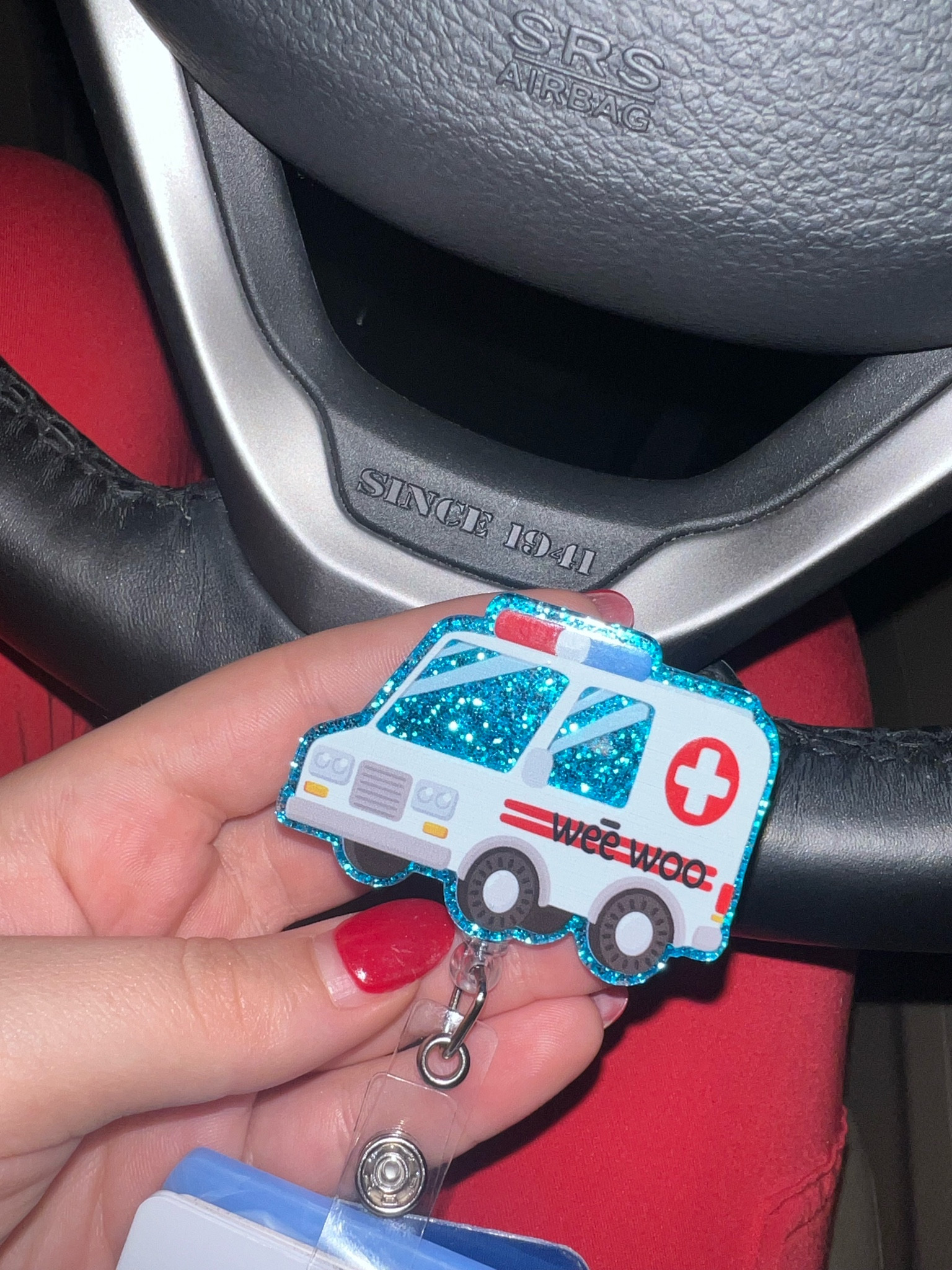 ER nurse badge reel, ambulance badge reel, night shift nurse ootd, temu badge reels, resin, wee woo

i was SHOCKED at the quality of this badge reel for only $2!!! it’s one of my favorites and super sturdy & glittery 10/10

#LTKworkwear #LTKstyletip #LTKMostLoved