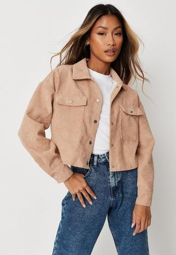 Missguided - Sand Cord Crop Shacket | Missguided (US & CA)