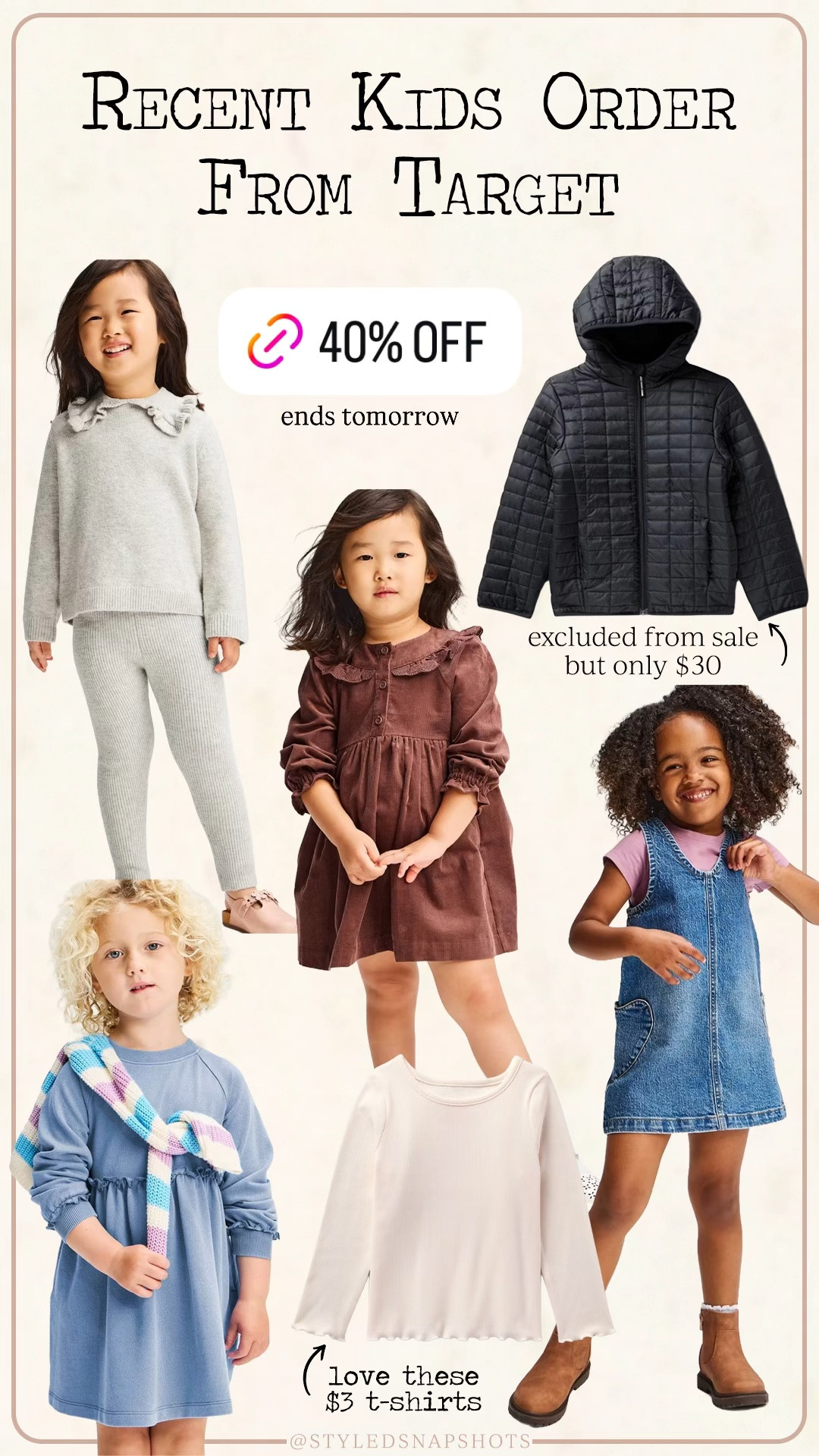 40% off kids clothing at Target
