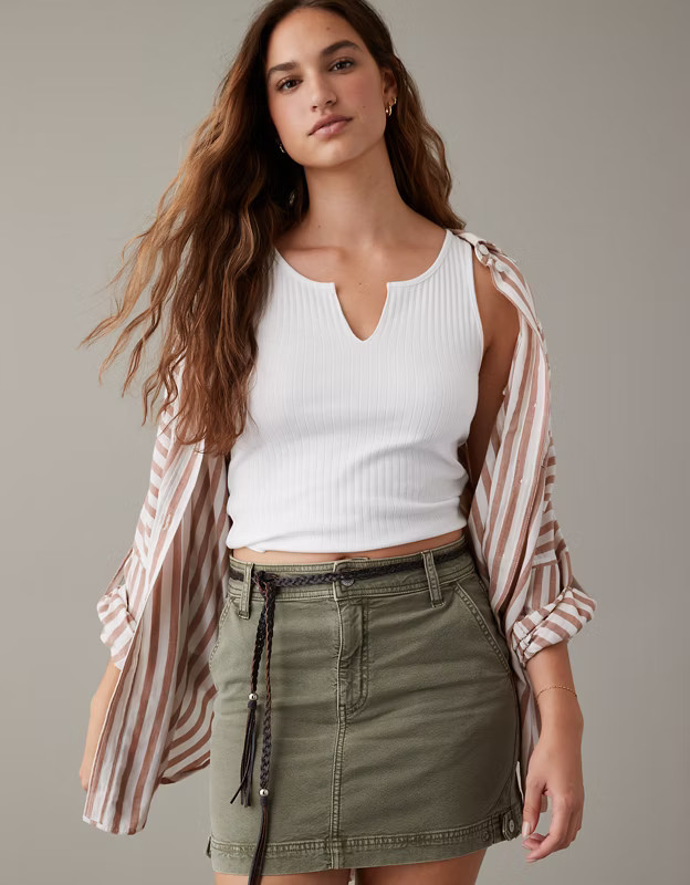 AE High-Waisted Utility Mini Skirt | American Eagle Outfitters (US & CA)