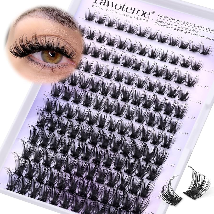 Pawotence Lash Clusters Wispy Cluster Eyelash Extensions 10-18mm Individual Lashes DIY Cluster La... | Amazon (US)
