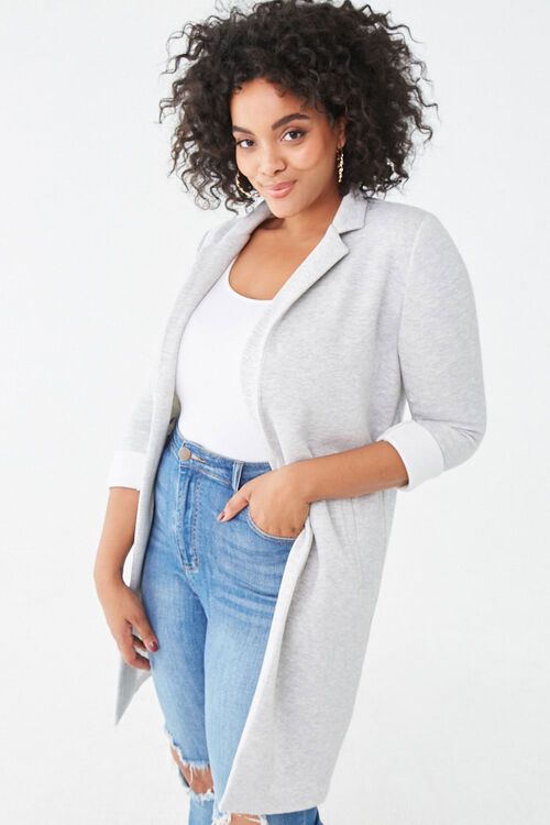 Plus Size Heathered Duster Jacket | Forever 21 (US)