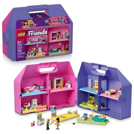 LEGO Friends Creative Dollhouse Suitcase - Building Toy for Girls & Boys, Ages 6+ - Portable Dollhouse Set with 8 Rooms & 2 Minidolls - Gift for Kids - 42697 | Walmart (US)