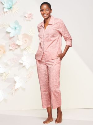 Draper's & Damon's Women's Heart To Heart Pajama Set, White/Rosette XL Misses | Draper's & Damon's